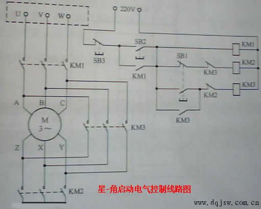 三相电动机启动停止实物接线图