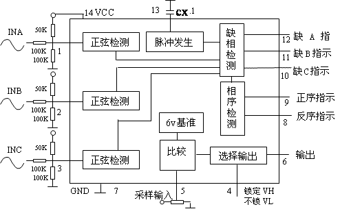 三相相序缺相檢測電路tc783a